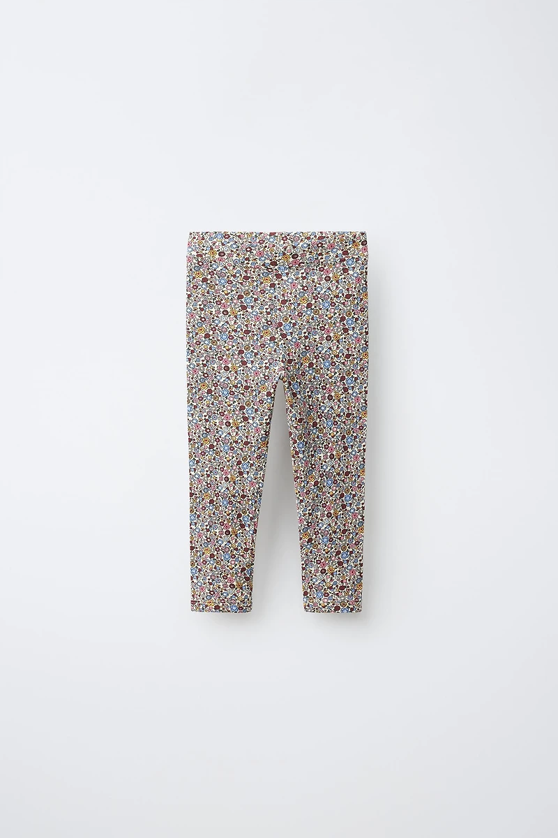 FLORAL AND SOLID LEGGINGS TWO-PACK