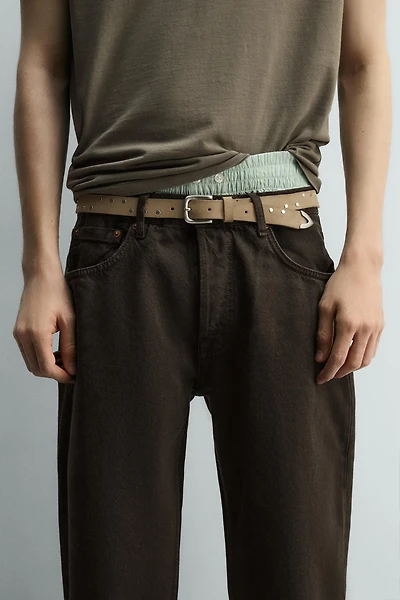 STUDDED LEATHER BELT