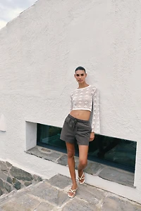 BERMUDA 100% COTON TAILLE ÉLASTIQUE