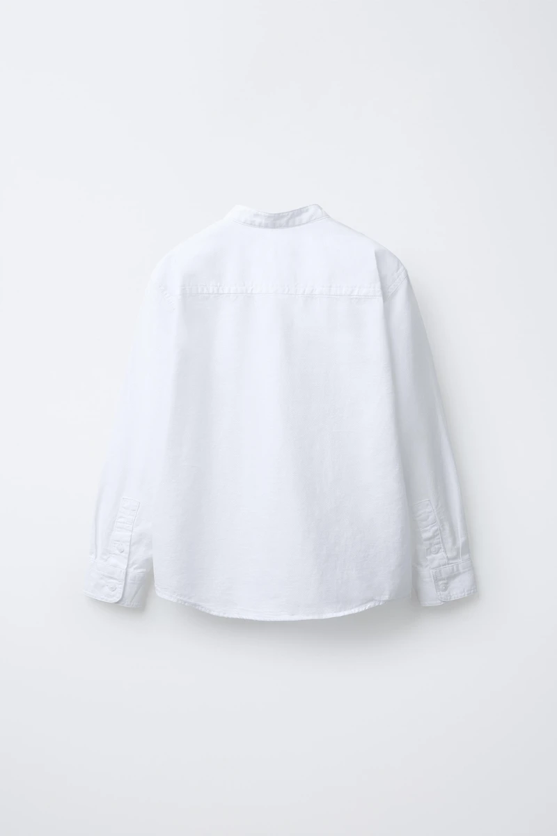 TEXTURED SHIRT WITH MANDARIN COLLAR
