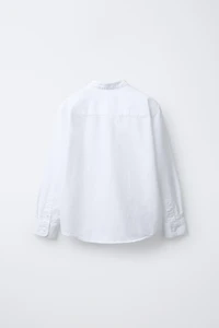 TEXTURED SHIRT WITH MANDARIN COLLAR