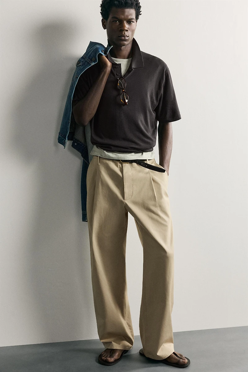 REGULAR FIT COTTON BLEND KNIT POLO