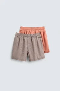 TWO-PACK OF COMBINED POPLIN BOXERS