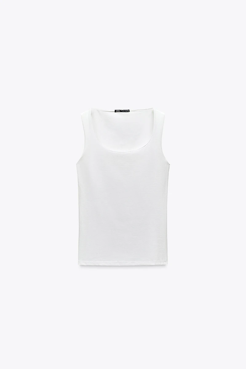 WIDE STRAP POLYAMIDE TOP