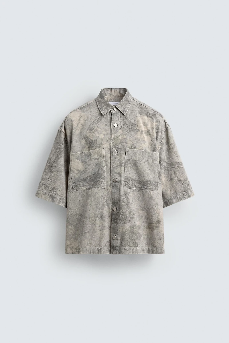 RELAXED FIT ABSTRACT PRINT SHIRT
