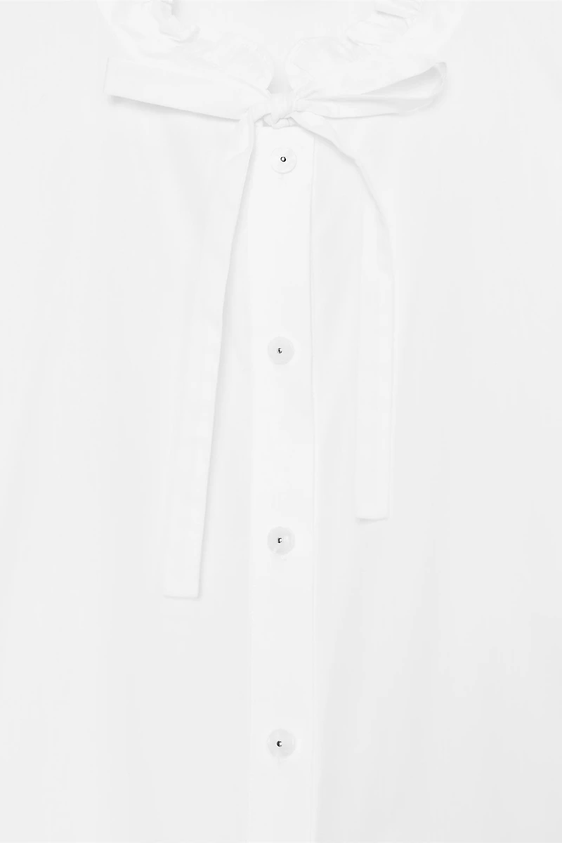 TIED PEPLUM POPLIN SHIRT