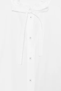 TIED PEPLUM POPLIN SHIRT