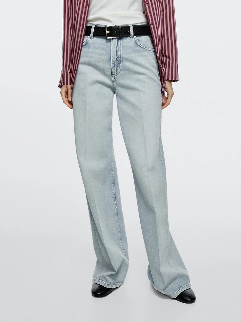 High-waist palazzo jeans