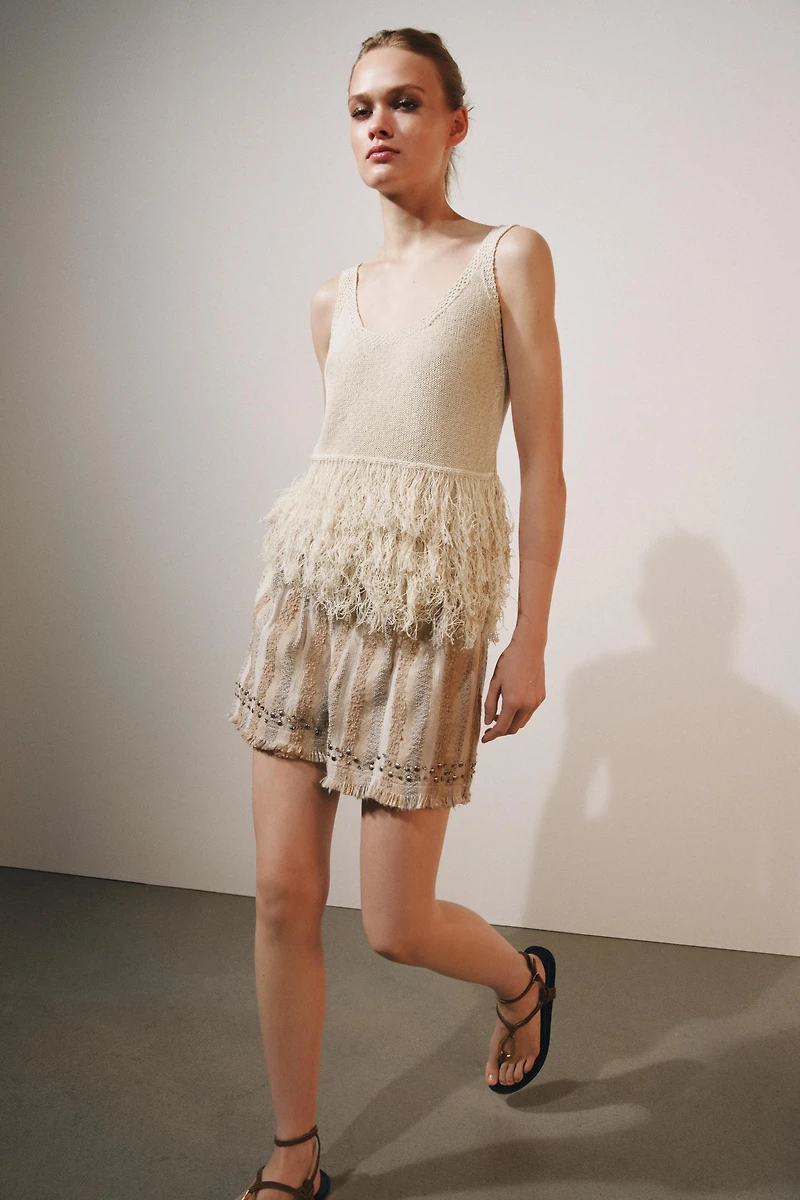 ZW COLLECTION RUSTIC STRIPED BERMUDA SHORTS