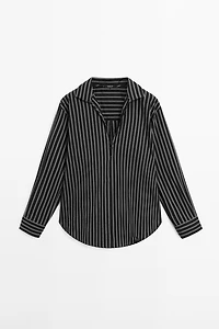 Chemise à rayures en coton mélangé