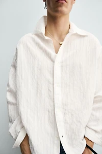 RELAXED FIT TEXTURED STRIPED SHIRT