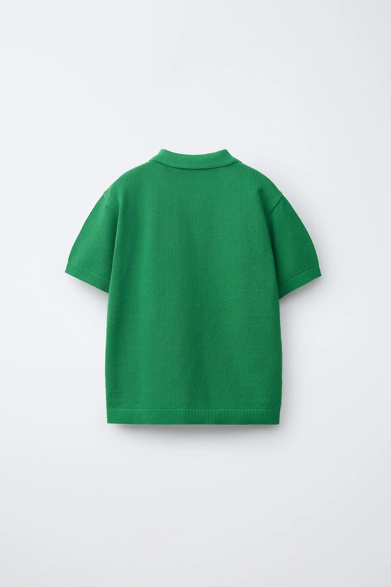 PLAIN TEXTURED POLO SHIRT