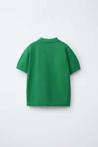 PLAIN TEXTURED POLO SHIRT