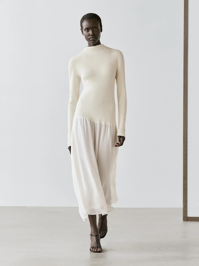 Robe en maille bi-matière