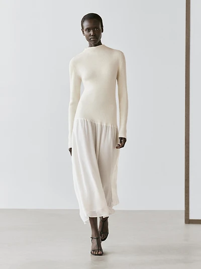 Robe en maille bi-matière