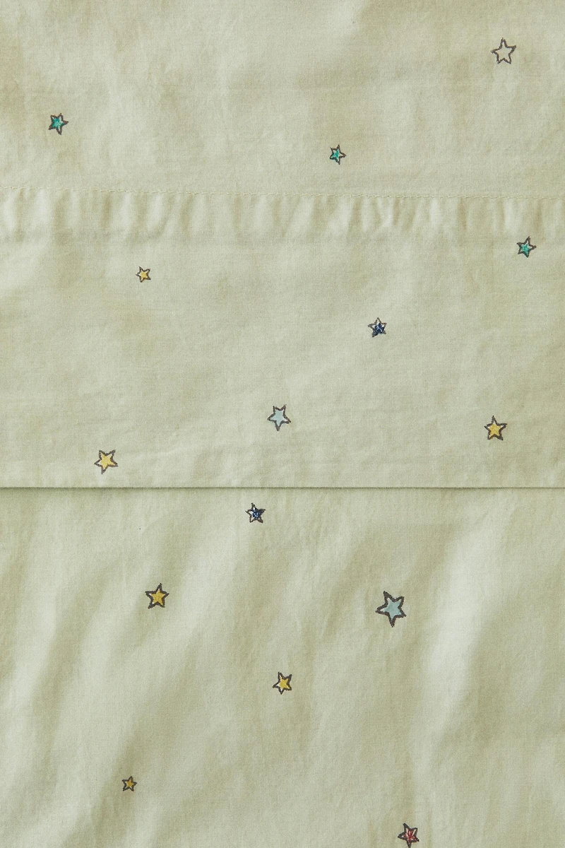 KIDS' COTTON STAR PRINT FLAT SHEET