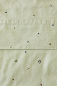 KIDS' COTTON STAR PRINT FLAT SHEET