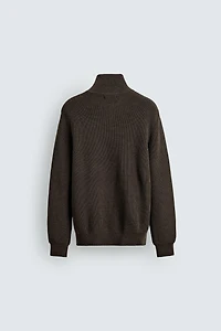 PURL KNIT ZIP-UP JUMPER