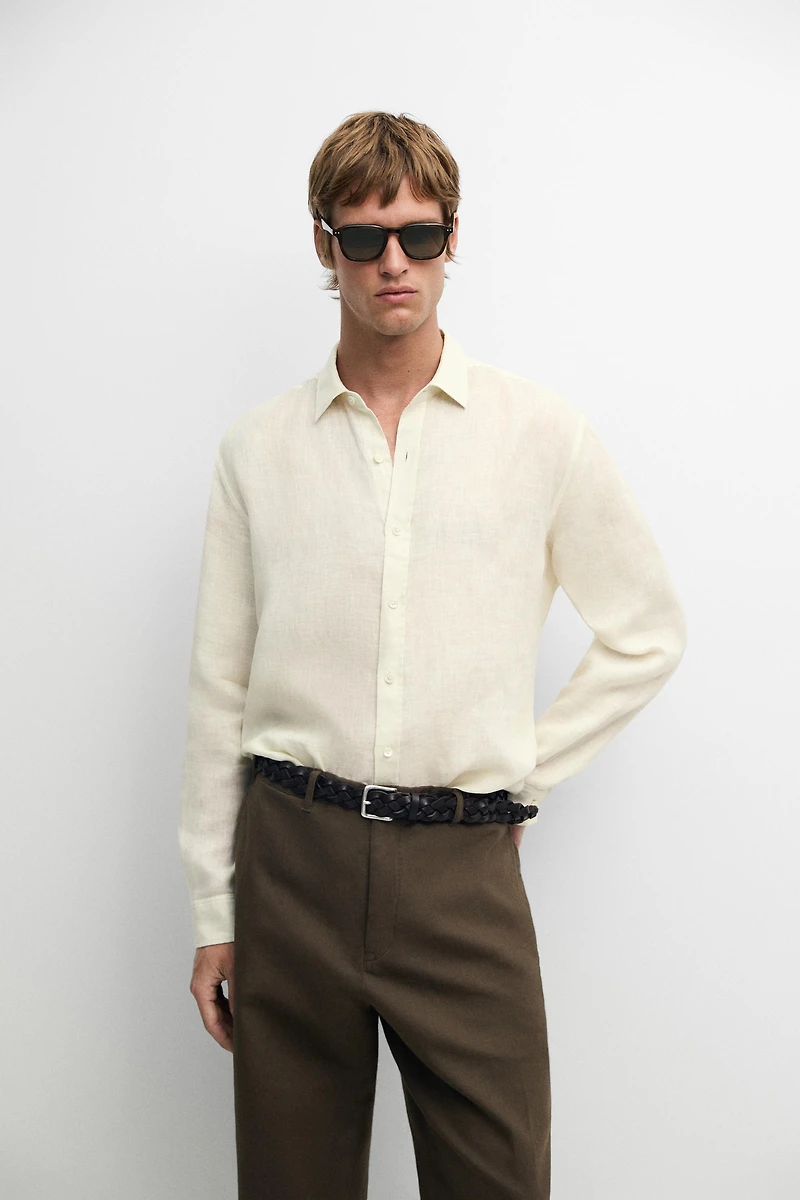 100% linen regular fit shirt