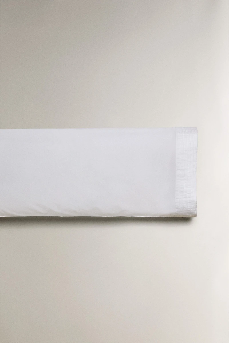 PLEATED COTTON SATEEN PILLOWCASE (400 THREAD COUNT)