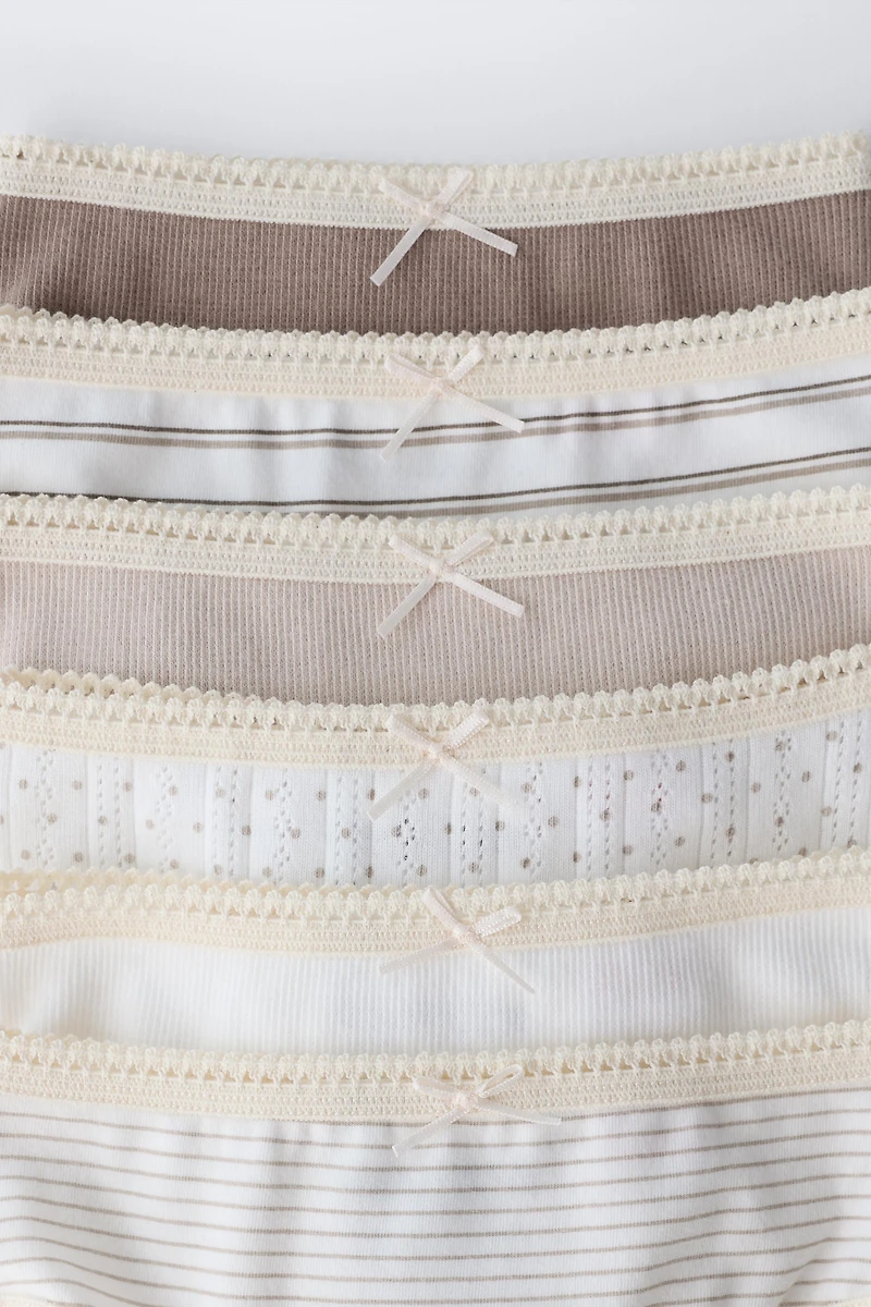 6- ANS/ LOT DE SIX CULOTTES IMPRIMÉES