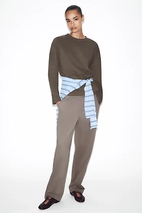 TEXTURED LONG SLEEVE T-SHIRT