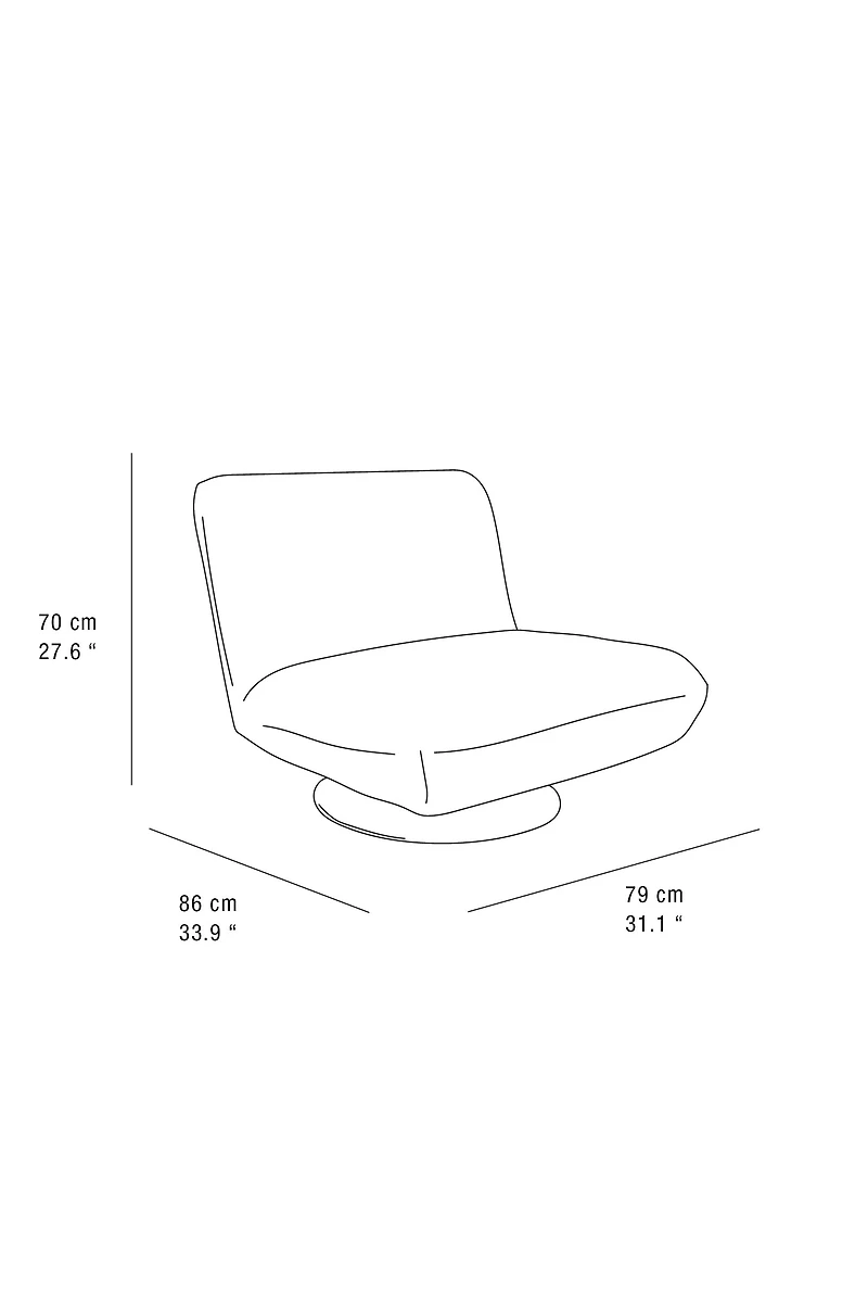 COTTON SWIVEL ARMCHAIR