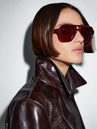 Cropped nappa leather jacket