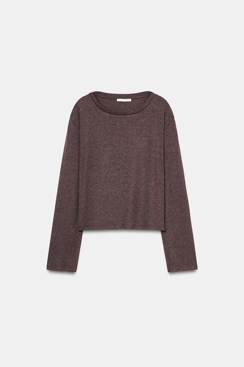 LONG SLEEVE BOAT NECK T-SHIRT