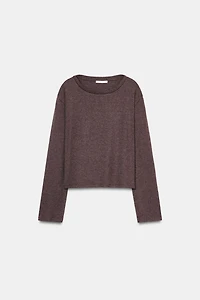 LONG SLEEVE BOAT NECK T-SHIRT