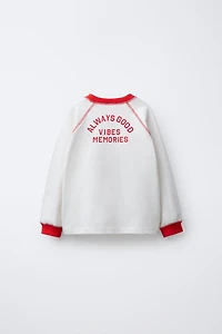 TEXT RAGLAN SLEEVE T-SHIRT