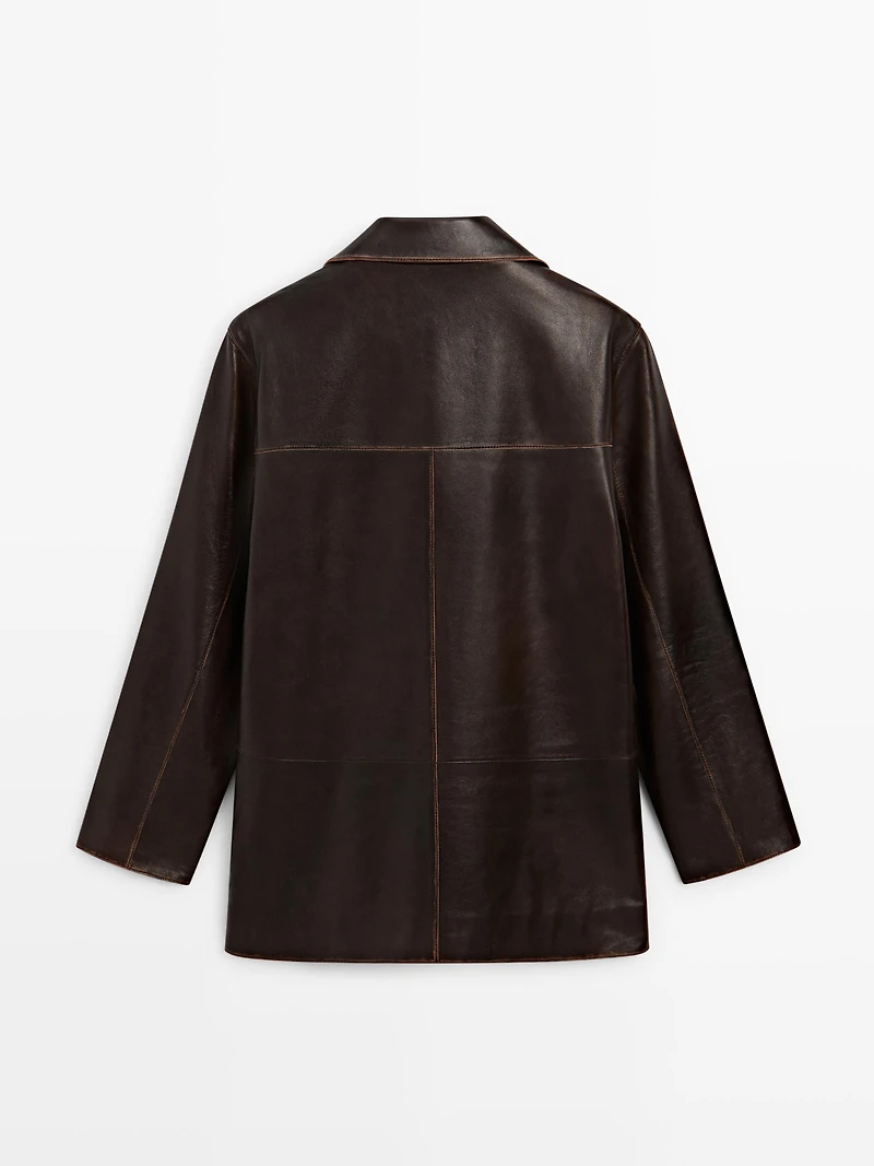 Nappa leather midi jacket
