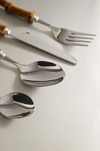4-PIECE CUTLERY SET WITH BAMBOO HANDLE