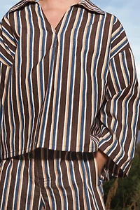LIMITED EDITION STRIPED FLOWY SHIRT