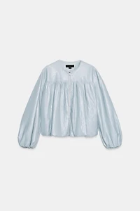FAUX LEATHER BALLOON JACKET