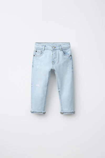 RIPPED STRAIGHT COMFORT JEANS