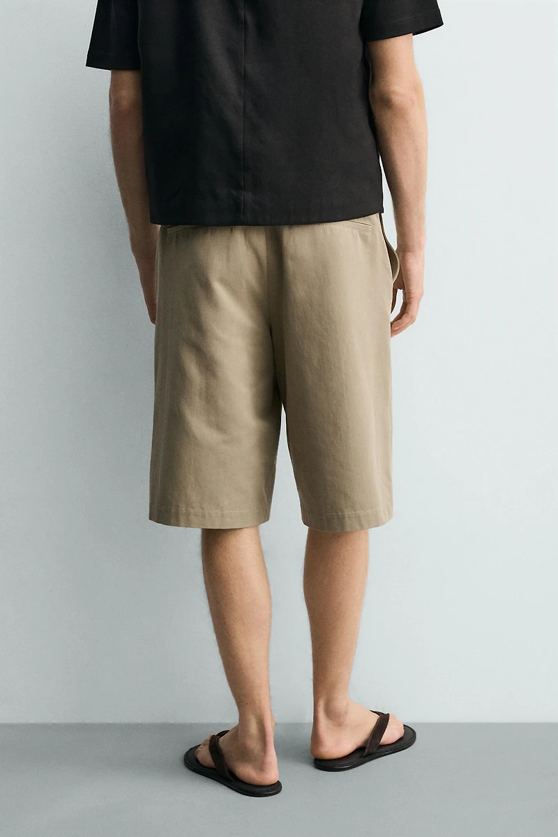 SHORT RELAXED FIT EN COTON ET LIN