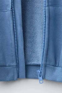 ZIP-UP TEXT SWEATSHIRT
