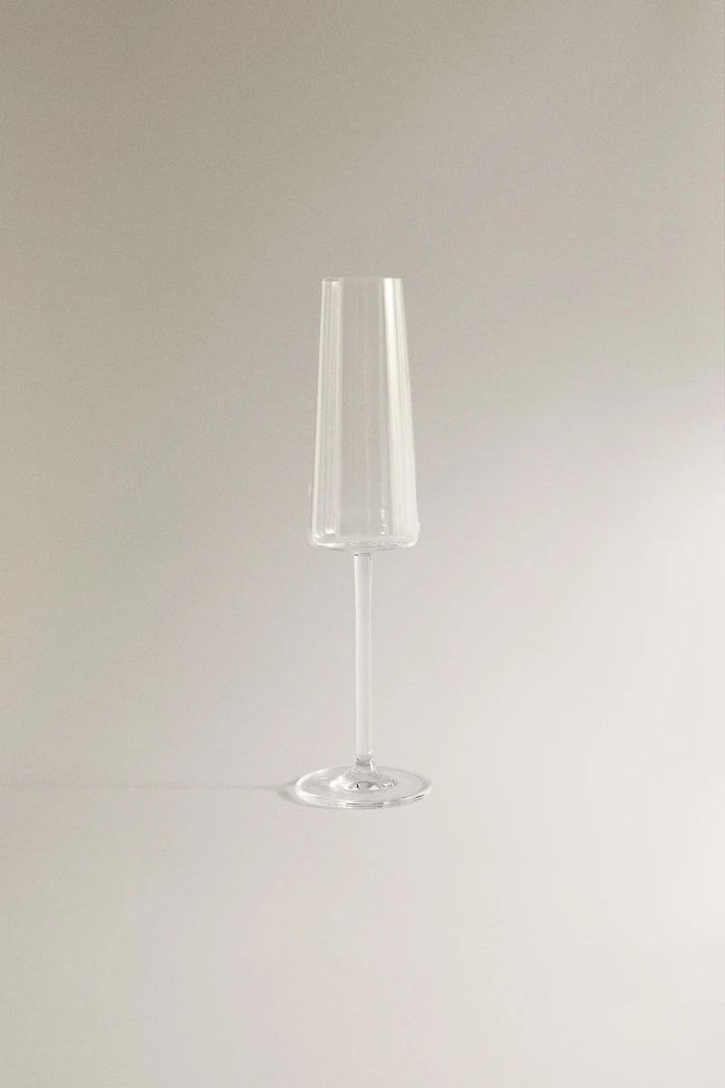 CONICAL CRYSTALLINE FLUTE GLASS