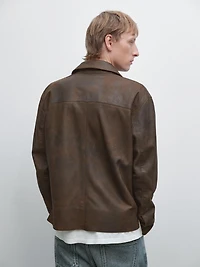 Veste en cuir ovin finition daim