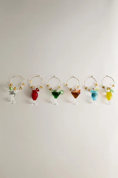 SET OF COCKTAIL GLASS CHARMS (SET OF 6)