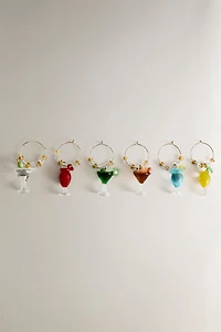SET OF COCKTAIL GLASS CHARMS (SET OF 6)