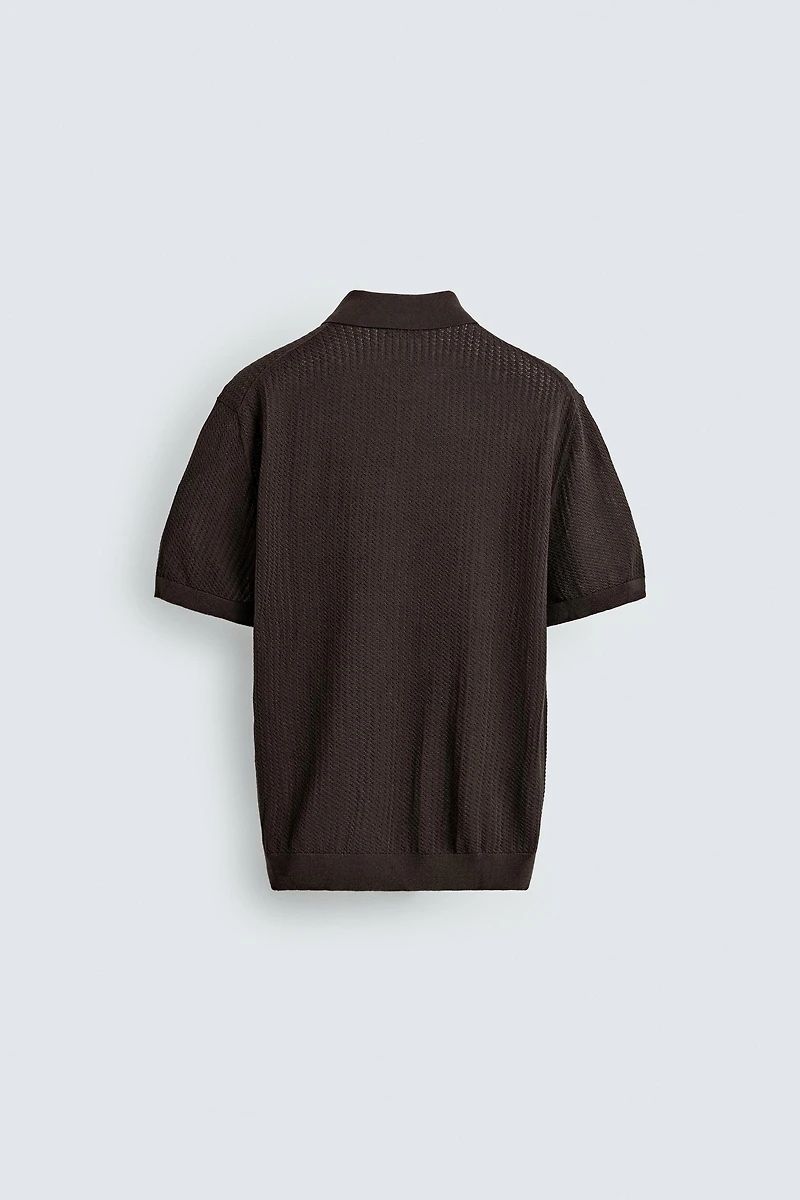 POLO REGULAR FIT EN MAILLE STRUCTURÉE