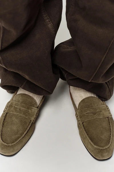 SPLIT LEATHER LOAFERS
