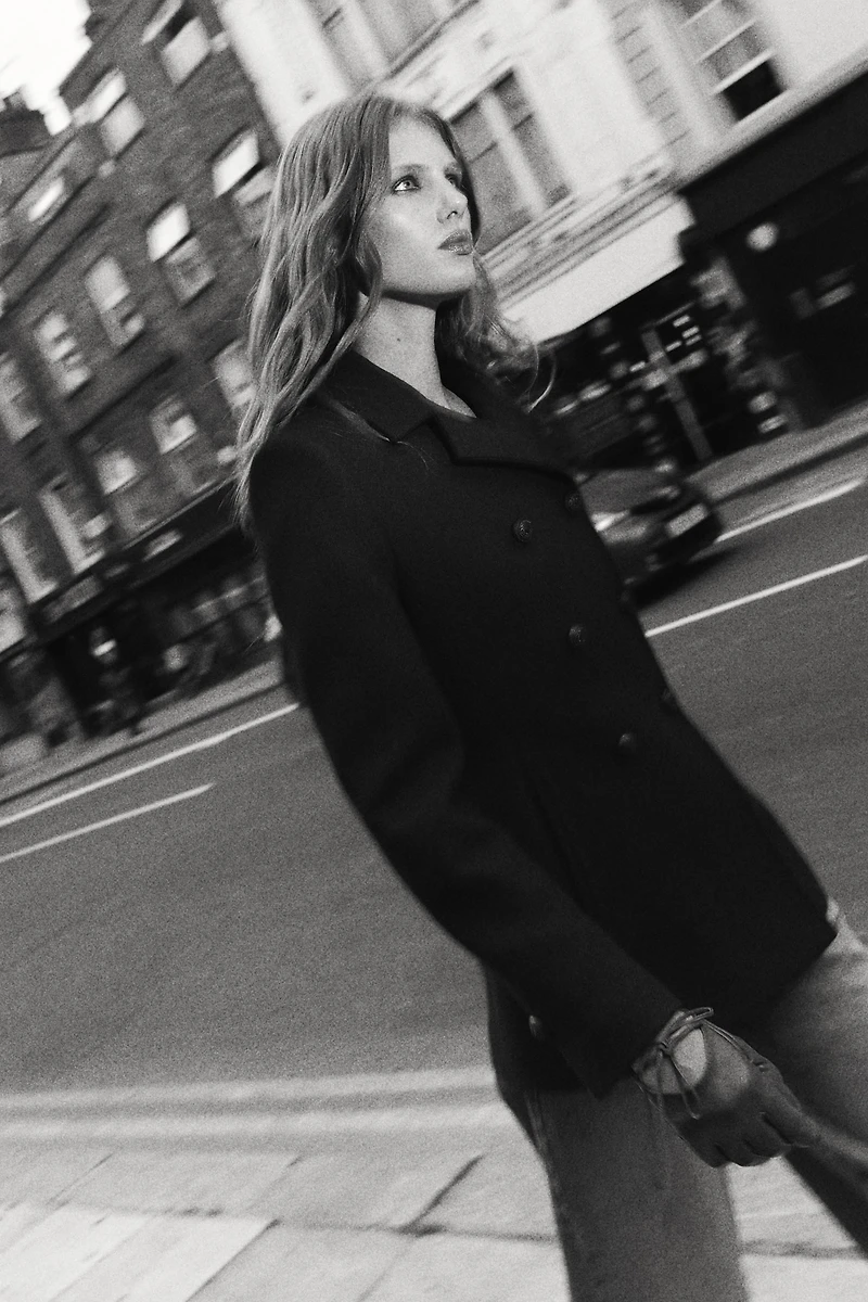 MANTEAU CROISÉ AVEC LAINE