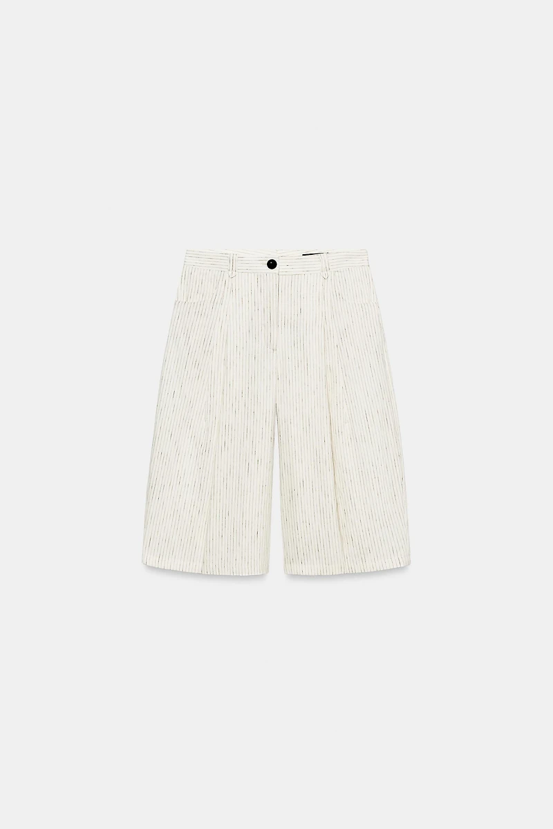 ZW COLLECTION STRIPED PLEATED SHORTS