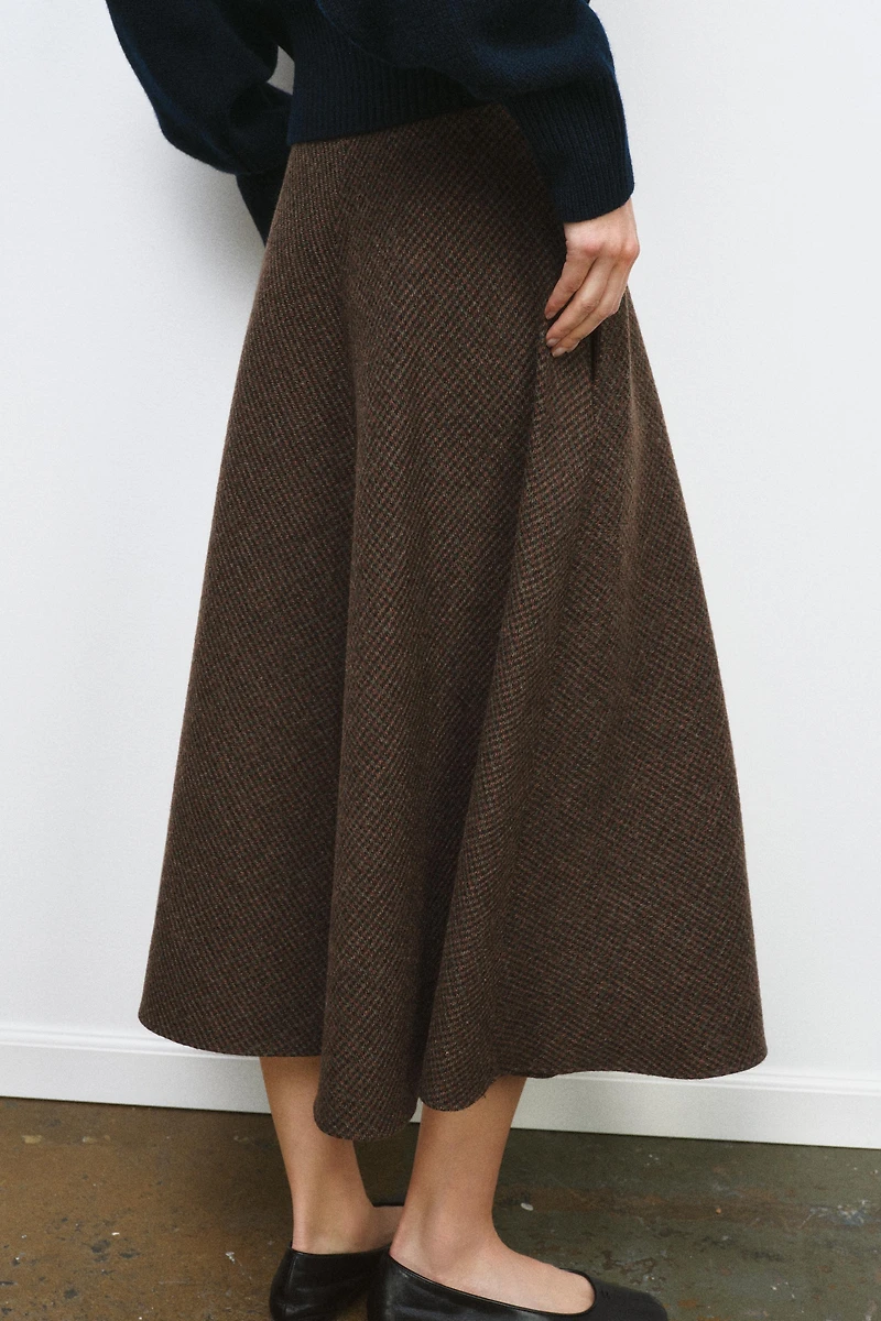 JUPE CAPE AVEC LAINE PIED-DE-COQ ZW COLLECTION