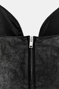 FAUX LEATHER TIE STRAP TOP