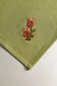 SET OF FLORAL EMBROIDERED NAPKINS (SET OF 2)