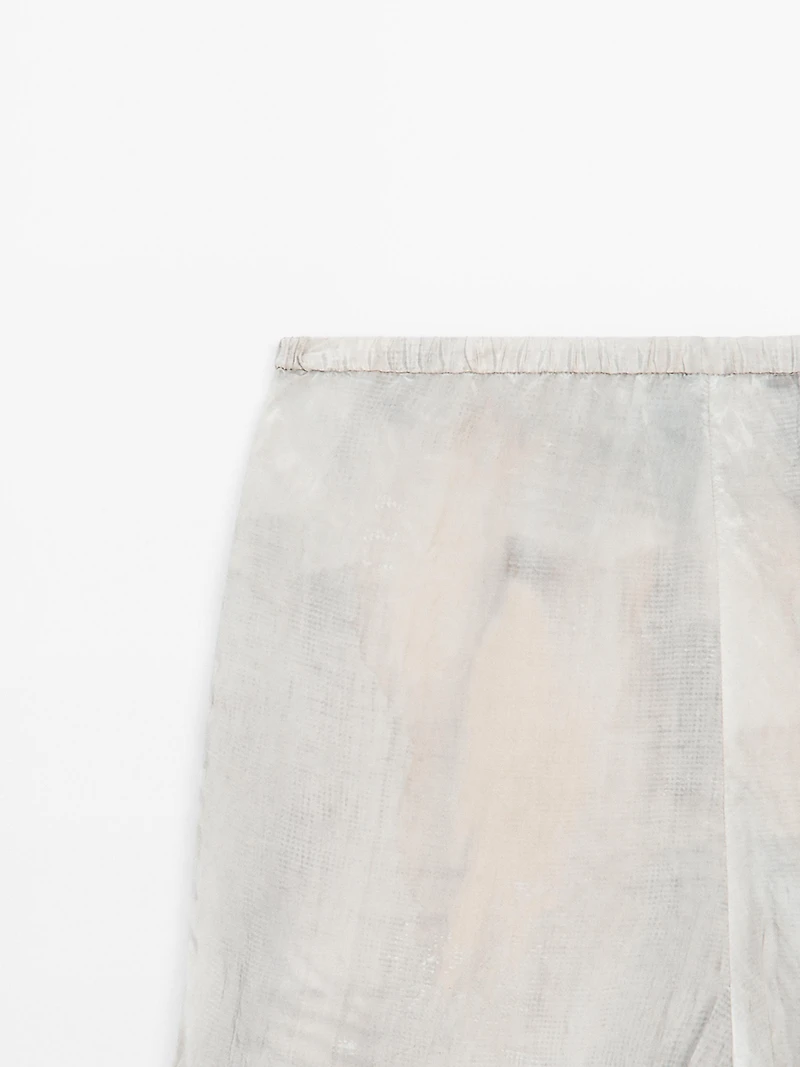Pantalon droit fluide imprimé